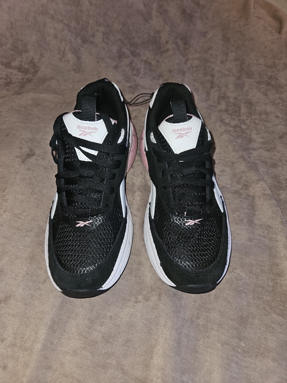 Reebok Black and Pink Women's Athletic Sneakers